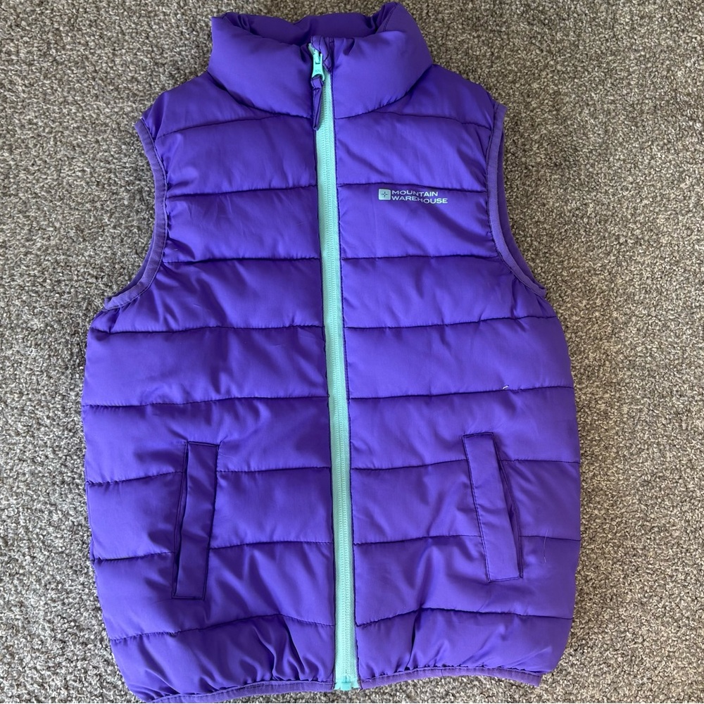 Mountain‎ Warehouse Purple Puffer Zip up Vest Kid's Girl's Size 7/8